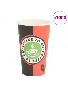 Bicchieri da Caffè in Carta 1000 pz 16oz 400ml Rosso e Nero