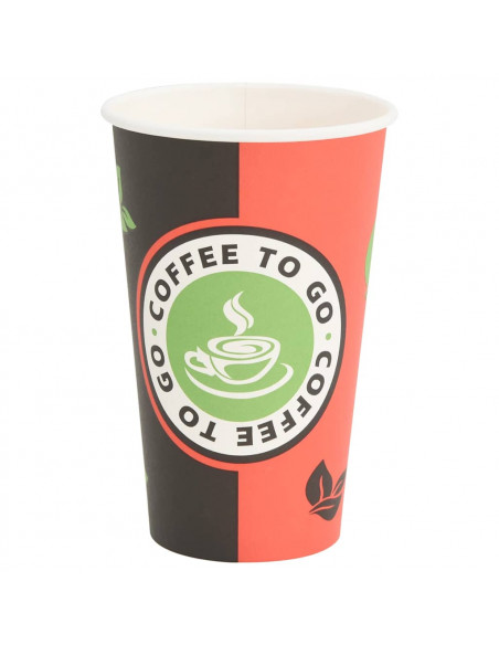 Bicchieri da Caffè in Carta 1000 pz 16oz 400ml Rosso e Nero