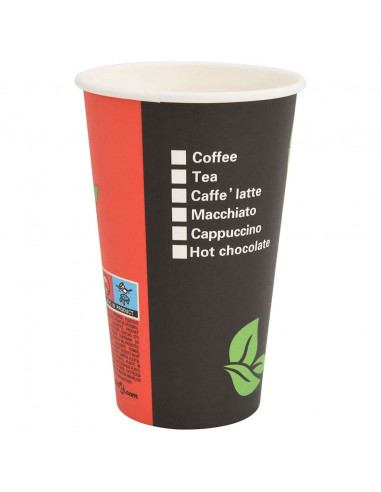 Bicchieri da Caffè in Carta 1000 pz 16oz 400ml Rosso e Nero