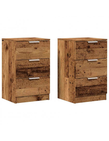Comodini Legno Antico 2 pz 40x36x65 cm in Legno Multistrato