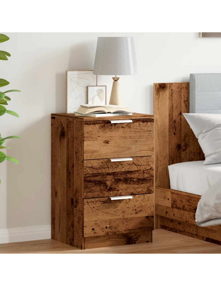 Comodini Legno Antico 2 pz 40x36x65 cm in Legno Multistrato