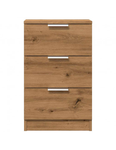 Comodini 2pz Rovere Artigianale 40x36x65cm in Legno Multistrato