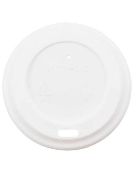 Coperchi Tazze da Caffè Carta Ø60mm 4oz 1000 pz Plastica Bianca