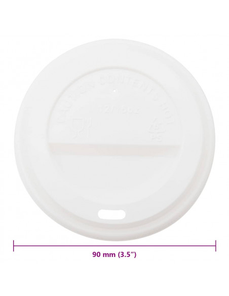 Coperchi Tazze da Caffè Carta Ø90 mm 12oz/16oz 1000 pz Plastica