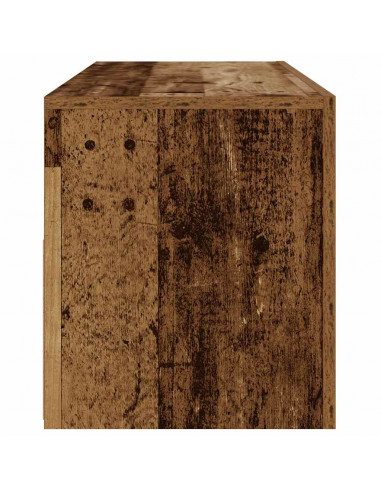 Comodini 2 pz con Luci LED Legno Antico 60x35x40 cm