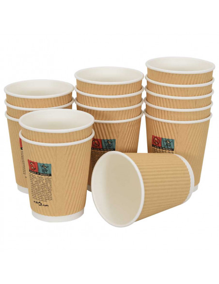 Bicchieri da Caffè in Carta 500 pz 8oz 200ml Marrone