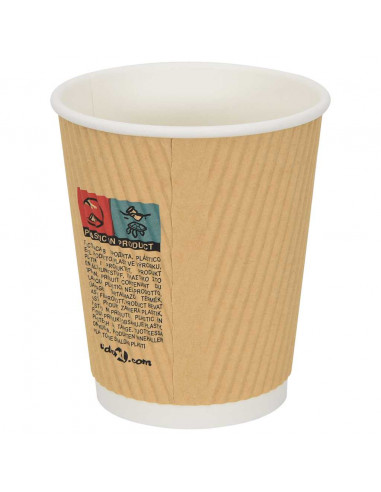 Bicchieri da Caffè in Carta 500 pz 8oz 200ml Marrone