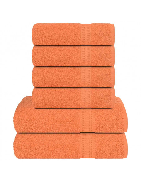 Set Asciugamani 6 pz Arancioni 360 gsm 100% Cotone