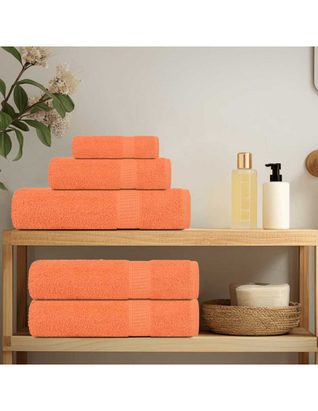 Set Asciugamani 6 pz Arancioni 360 gsm 100% Cotone