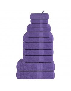 Set Asciugamani 12 pz Viola 360 gsm 100% Cotone