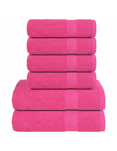 Set Asciugamani 12 pz Rosa 360 gsm 100% Cotone
