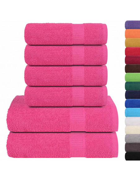 Set Asciugamani 12 pz Rosa 360 gsm 100% Cotone