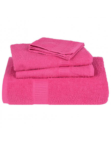 Set Asciugamani 12 pz Rosa 360 gsm 100% Cotone