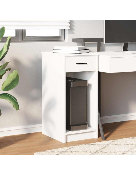 Supporto a Torre per Computer con Cassetto Bianco 35x45x77 cm