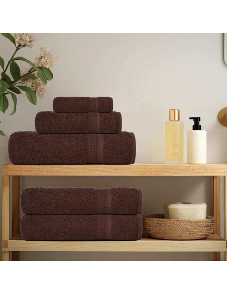 Set Asciugamani 12 pz Marroni 360 gsm 100% Cotone