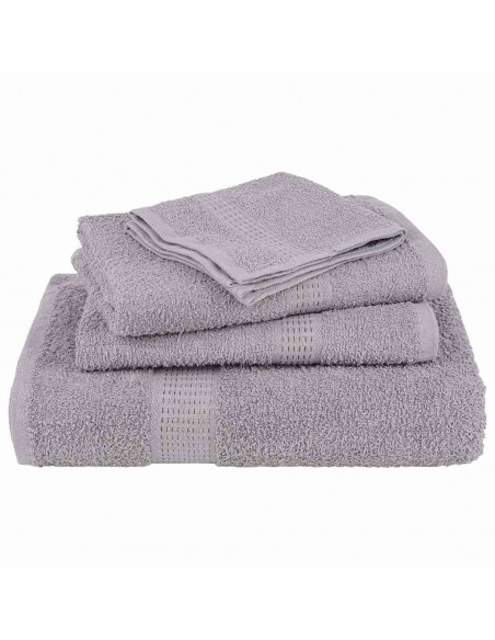 Set Asciugamani 12 pz Grigio 360 gsm 100% Cotone