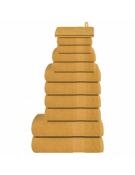 Set Asciugamani 12 pz Oro 360 gsm 100% Cotone