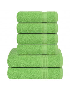 Set Asciugamani 6 pz Verdi 360 gsm 100% Cotone