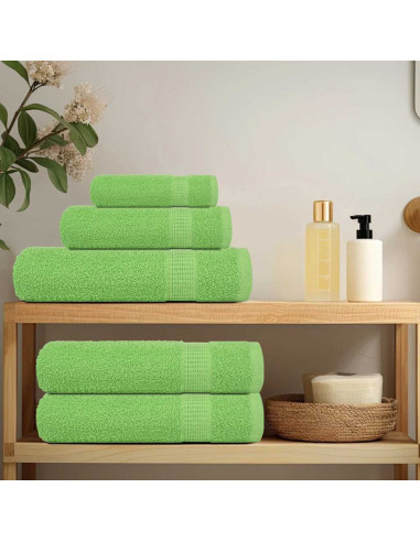 Set Asciugamani 6 pz Verdi 360 gsm 100% Cotone