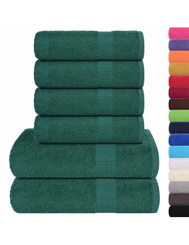 Set Asciugamani 6 pz Verde Mela 360 gsm 100% Cotone