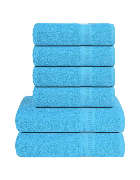 Set Asciugamani 6 pz Turchesi 360 gsm 100% Cotone