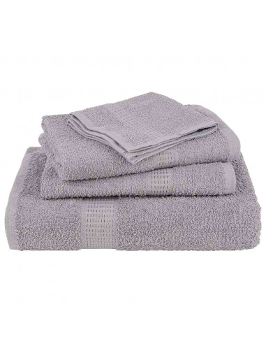 Set Asciugamani 6 pz Grigio 360 gsm 100% Cotone