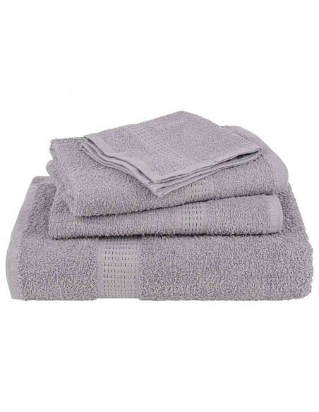 Set Asciugamani 6 pz Grigio 360 gsm 100% Cotone