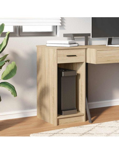 Supporto per Computer a Torre con Cassetto Rovere 35x45x77 cm