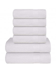 Set Asciugamani 6 pz Bianchi 360 gsm 100% Cotone