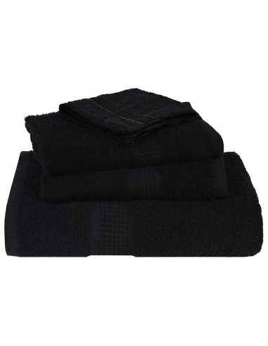 Set Asciugamani 6 pz Neri 360 gsm 100% Cotone