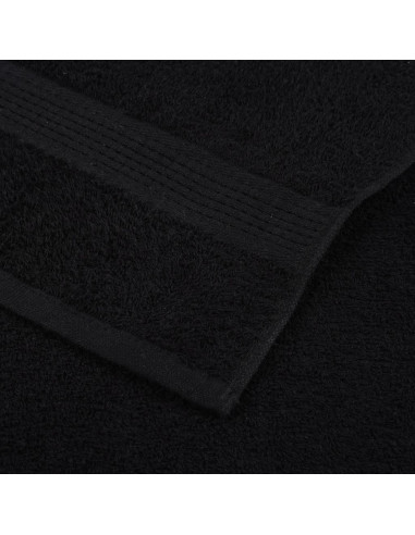 Set Asciugamani 6 pz Neri 360 gsm 100% Cotone