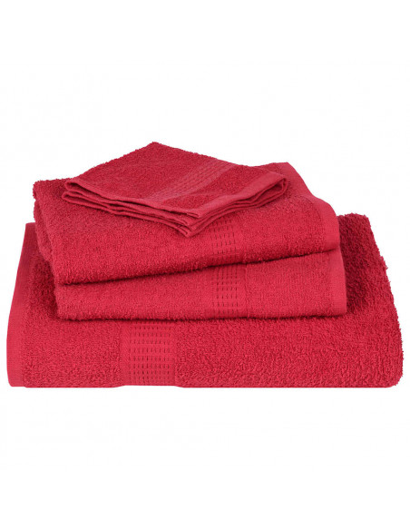 Set Asciugamani 6 pz Rossi 360 gsm 100% Cotone