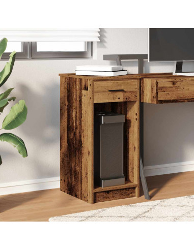 Supporto per Computer a Torre con Cassetto Antico 35x45x77 cm