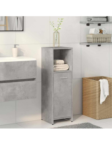 Mobile da Bagno Grigio Cemento 30x30x95 cm in Legno Multistrato