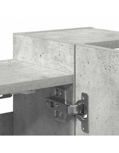 Mobile Bagno con Specchio Grigio Cemento 80x20,5x64 Multistrato