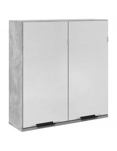 Mobile Bagno con Specchio Grigio Cemento 64x20x66,5 Multistrato