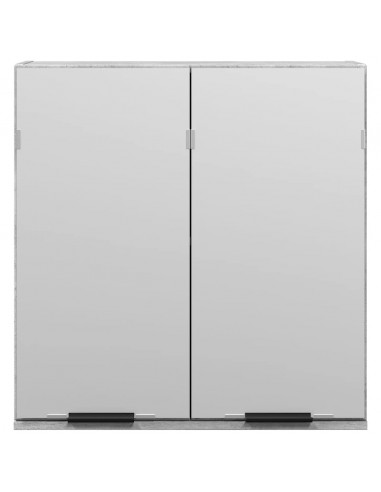 Mobile Bagno con Specchio Grigio Cemento 64x20x66,5 Multistrato