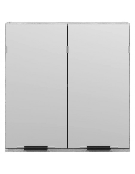Mobile Bagno con Specchio Grigio Cemento 64x20x66,5 Multistrato