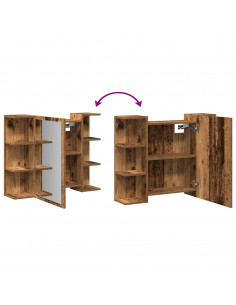 Mobile Bagno con Specchio Legno Antico Legno Multistrato