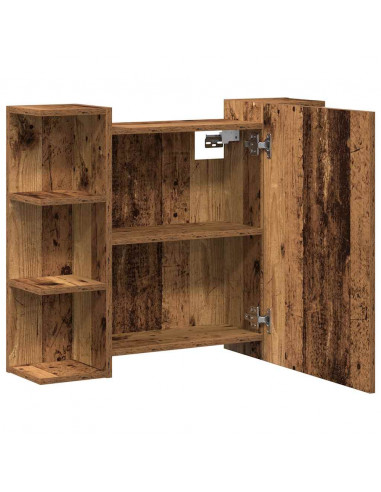 Mobile Bagno con Specchio Legno Antico Legno Multistrato