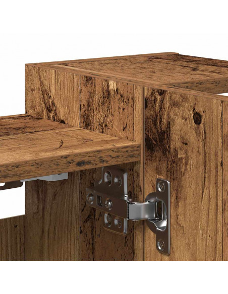 Mobile Bagno con Specchio Legno Antico Legno Multistrato