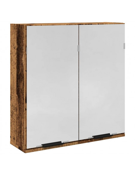 Mobile Bagno con Specchio Legno Antico Legno Multistrato