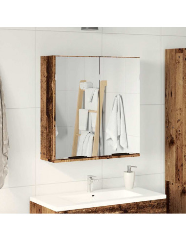 Mobile Bagno con Specchio Legno Antico Legno Multistrato