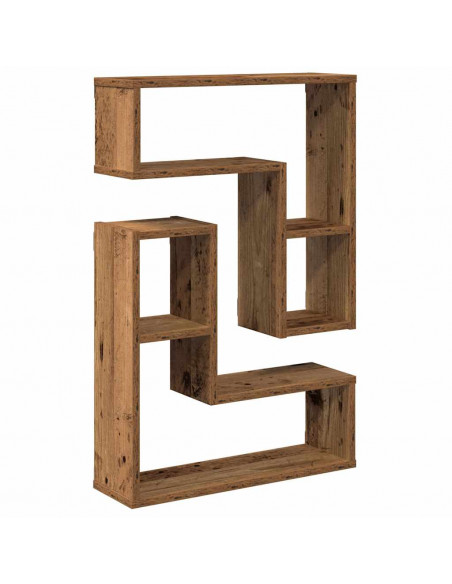 Mensole a Cubo Muro 2 pz Legno Antico 50x15x50 cm in Truciolato