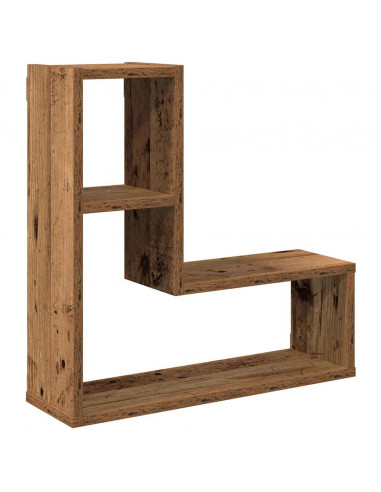 Mensole a Cubo Muro 2 pz Legno Antico 50x15x50 cm in Truciolato