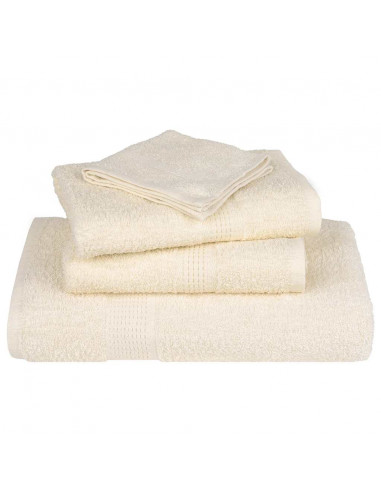Set Asciugamani 12 pz Crema 360 gsm 100% Cotone