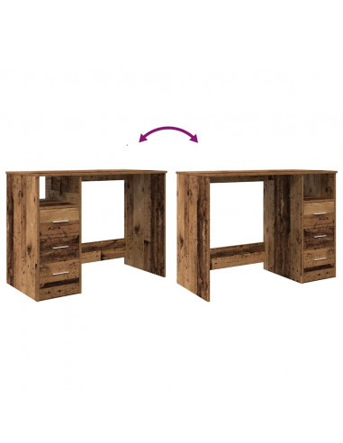 Scrivania Legno Antico 102x76x50 cm in Legno Multistrato