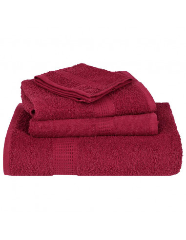 Set Asciugamani 12 pz Bordeaux 360 gsm 100% Cotone