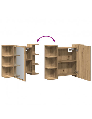 Mobile da Bagno Specchio Rovere Artigianale Legno Multistrato