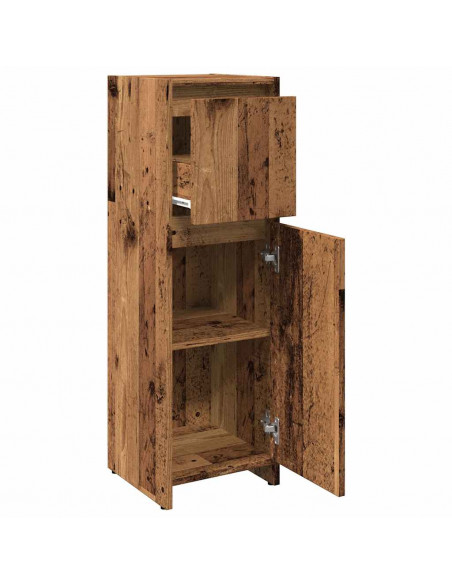 Mobile da Bagno Legno Antico 30x30x95 cm in Legno Multistrato
